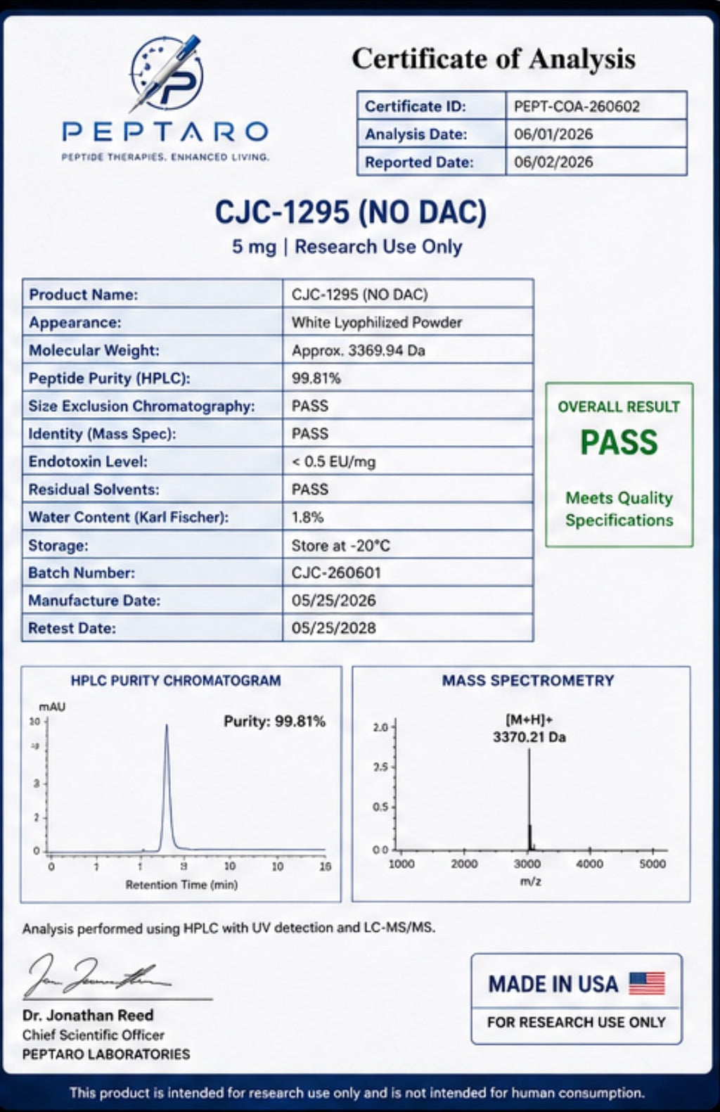 CJC-1295                                  ( Powder + Bacteriostatic water)